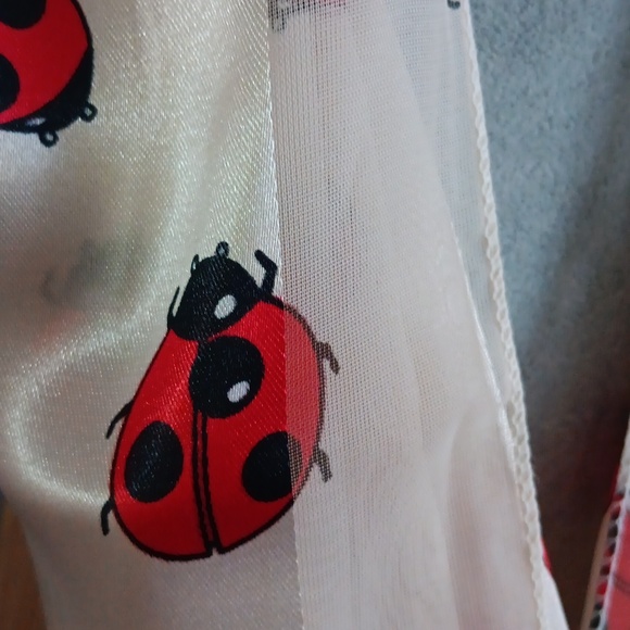 Ladybug Print Beige Scarf - Picture 4 of 5